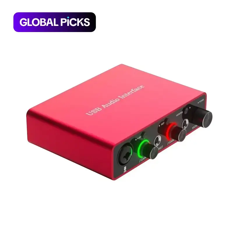 USB Audio Interface, Portable Audio Interface, 48V Phantom-Power 24Bit/192kHz, Noiseless XLR for Recording, Podcasting, Streaming &, Digital Sound Card #GLOBAL PICKS