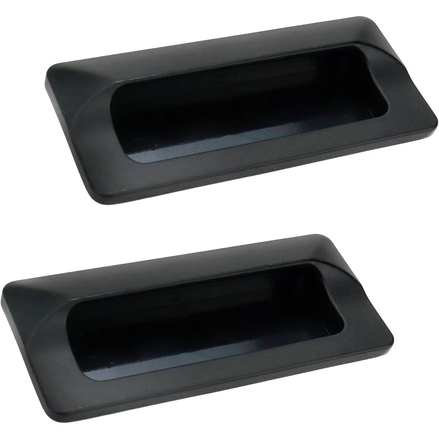 2 count Concealed Recessed Pull Handles, 4 x 2 Inch, Matte Black | 96mm Hole Distance, Zinc Alloy, Square Flush  Handle, for Sliding Doors, Drawers, Cupboard, Tatami