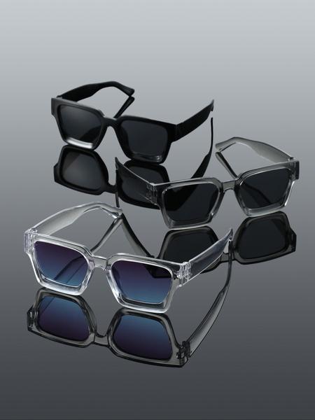 3-Pack Unisex Classic Square Sunglasses Lightweight Durable Sunglasses for Daily Travel, Stylish and Versatile Eyewear Suitable for All Occasions