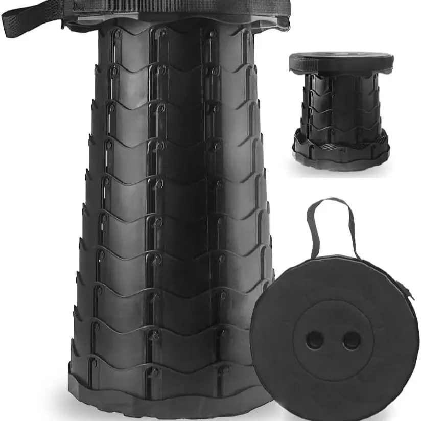 Collapsible Stool, Upgraded Portable Folding Stool, Sturdy 400lbs Load Capacity, Telescoping Camping Stool for Camping, Fishing, Hiking, BBQ, Foldable Stool Portable