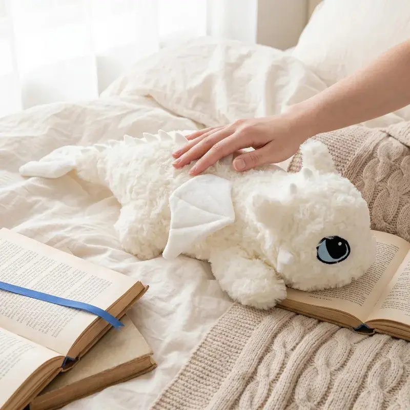 Cute White Dragon Plush Toy Body Pillow Large Cartoon Dragon Stuffed Doll Cushion Soft Pillow Anime Cushion Decor Plush Toy Gift