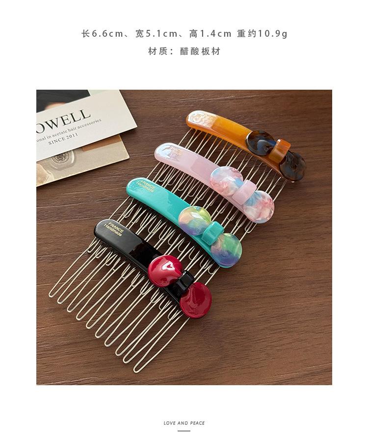 Acetate Bow Comb, Invisible Side Fringe Clip, Reverse Front Hair Pin for Baby Hair Elegant & Versatile