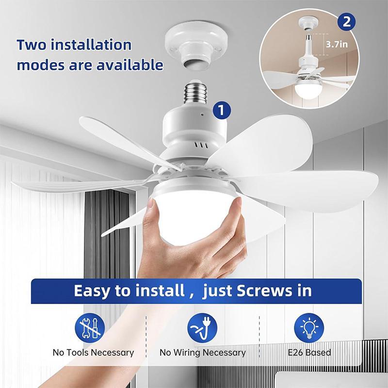 Ceiling Fan with Light & Remote Control, Quiet Ceiling Fan with 6 Blades, Low Profile Ceiling Fan with Light for Bedroom, Garage, Kitchen, Living Room
