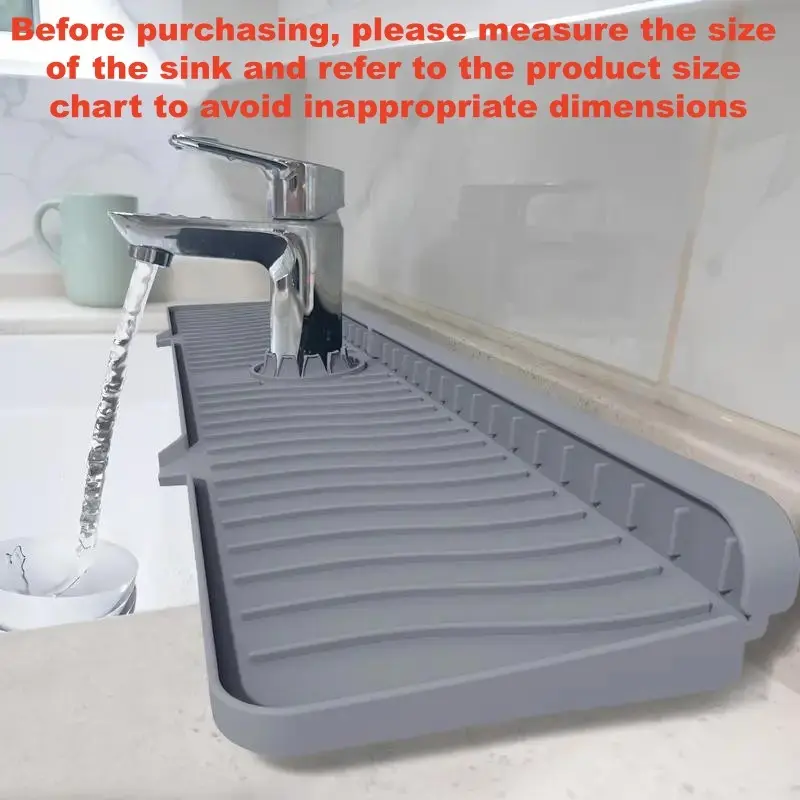 Bendable Silicone Sink Faucet Pad, Anti-Slip Drainage Protector, Quick-Drying Kitchen & Bathroom Accessory, Easy-Clean Surface
