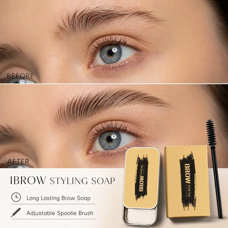 Beginner Friendly Eyebrow Setting Soap, Clear Texture Natural Brow Styling Wax, Long Wear Non-Stiff Brow Pomade for Daily Natural Eyebrow Look