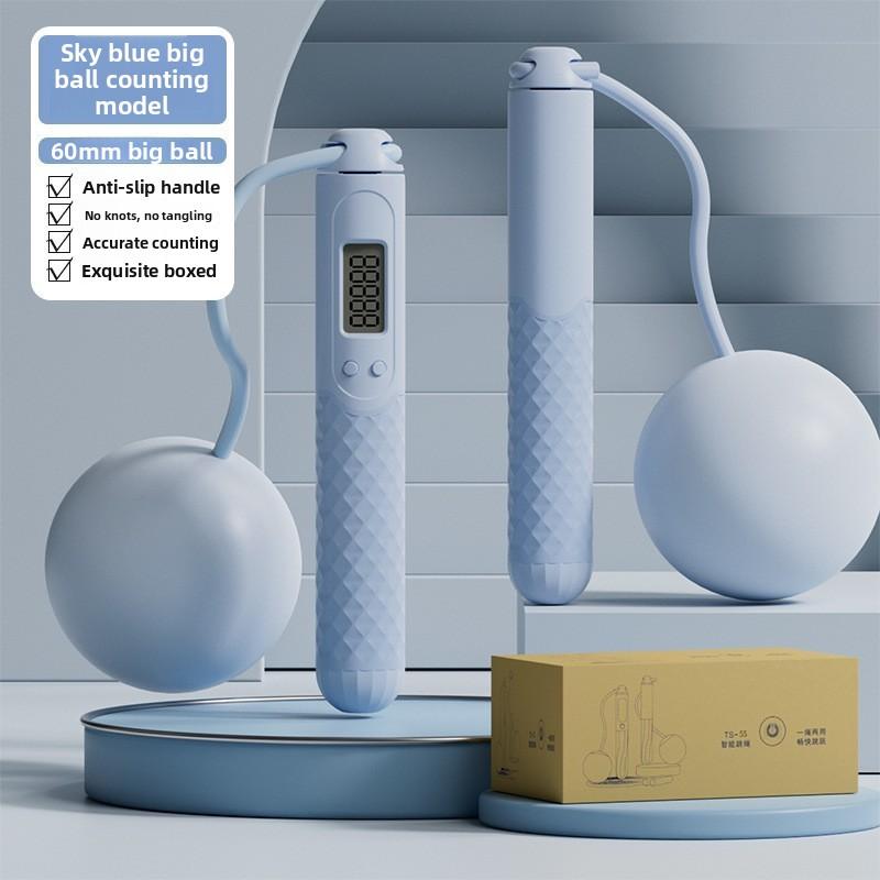 Dual-purpose Smart Counting Steel Wire Rope Cordless Weighted Skipping Rope for Home Use