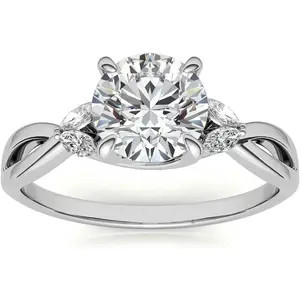 Women's 1.0 CT Round Cut Moissanite Engagement Ring - Twisted Infinity Design for Wedding, Anniversary (Non-Natural Crystal Jewelry)