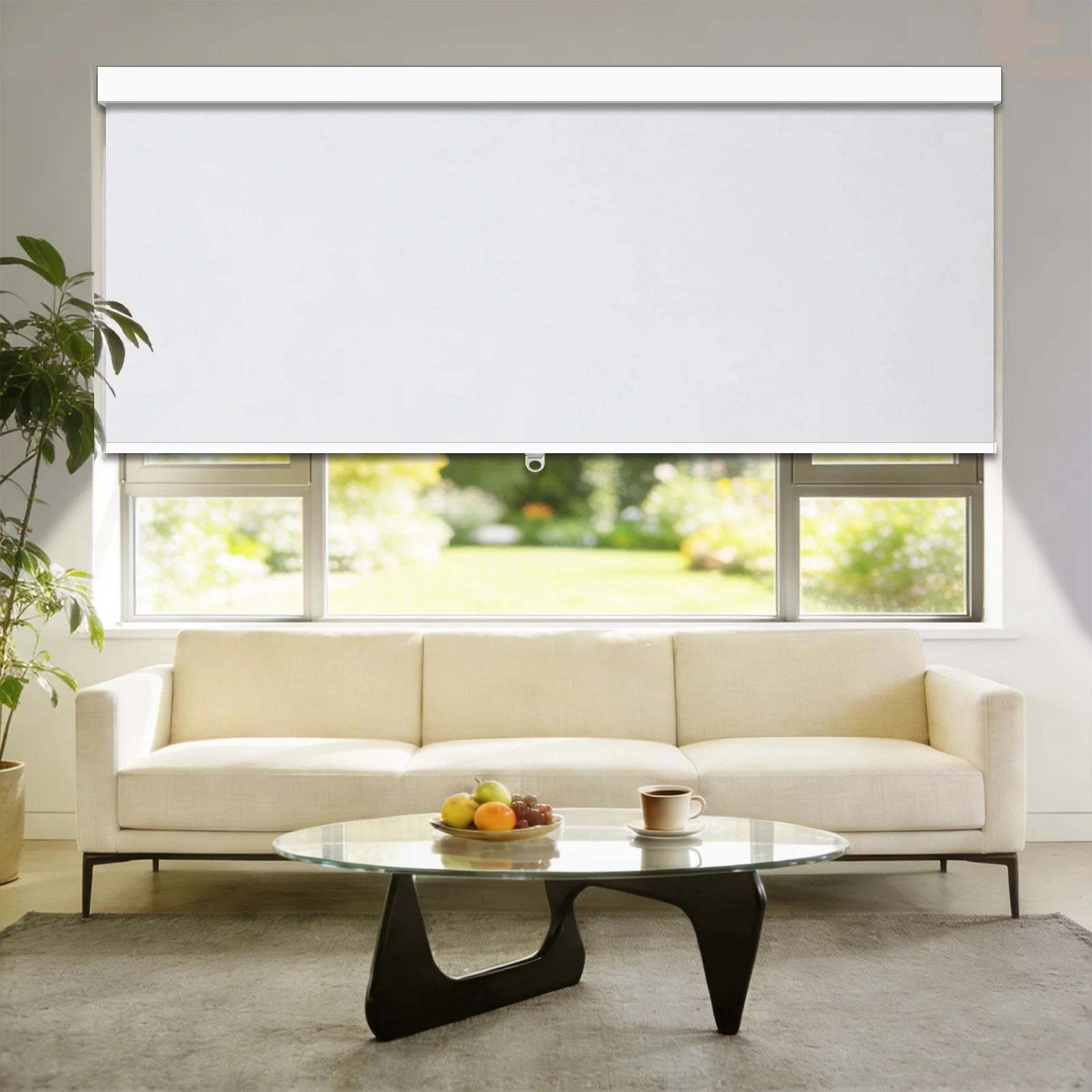 Cordless roller blinds, made of 100% blackout polyester fabric, with a modern design, suitable for homes, hotels, offices, and French windows.Automatic control, waterproof, UV resistant, environmentally friendly, and provides enhanced privacy.