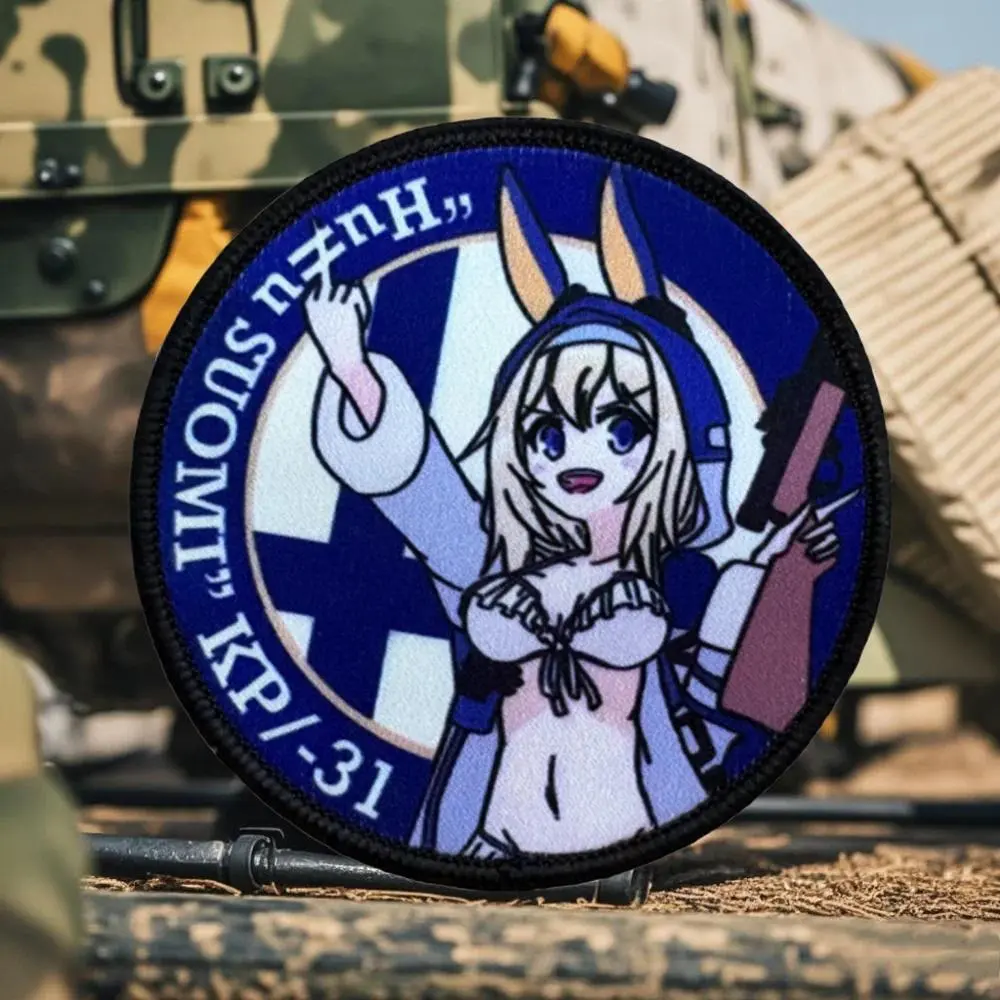Girl Frontline Morale Badge Tactical Patch Anime Bunny Girl Printed Hook&Loop Patches Armband Military Backpack Clothes Stickers