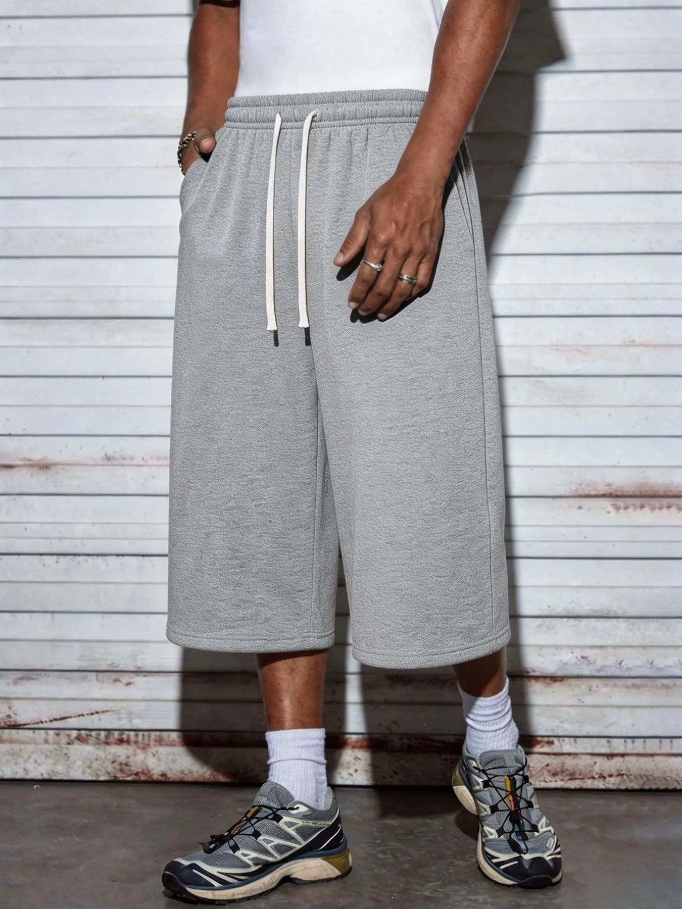 Men's Summer Casual Shorts, Seven-Eighths Straight Leg Solid Color Plain, Fashionable and Comfortable, Suitable for Teen Boys