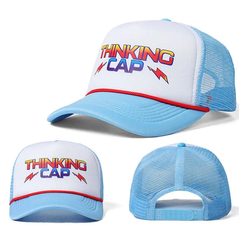 Sports Retro Stranger Hat Cosplay Dustin Baseball Cap Printed Mesh Thinking Hats Unisex Accessories Adjustable Prop Outdoor
