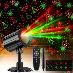 Christmas Projector Lights Outdoor, Red & Green Christmas Pattern Projector with Remote & Timer, IP65 Waterproof Landscape Lights for Indoor Outdoor Christmas DecorationsAZestCart1AB19Wild Motion