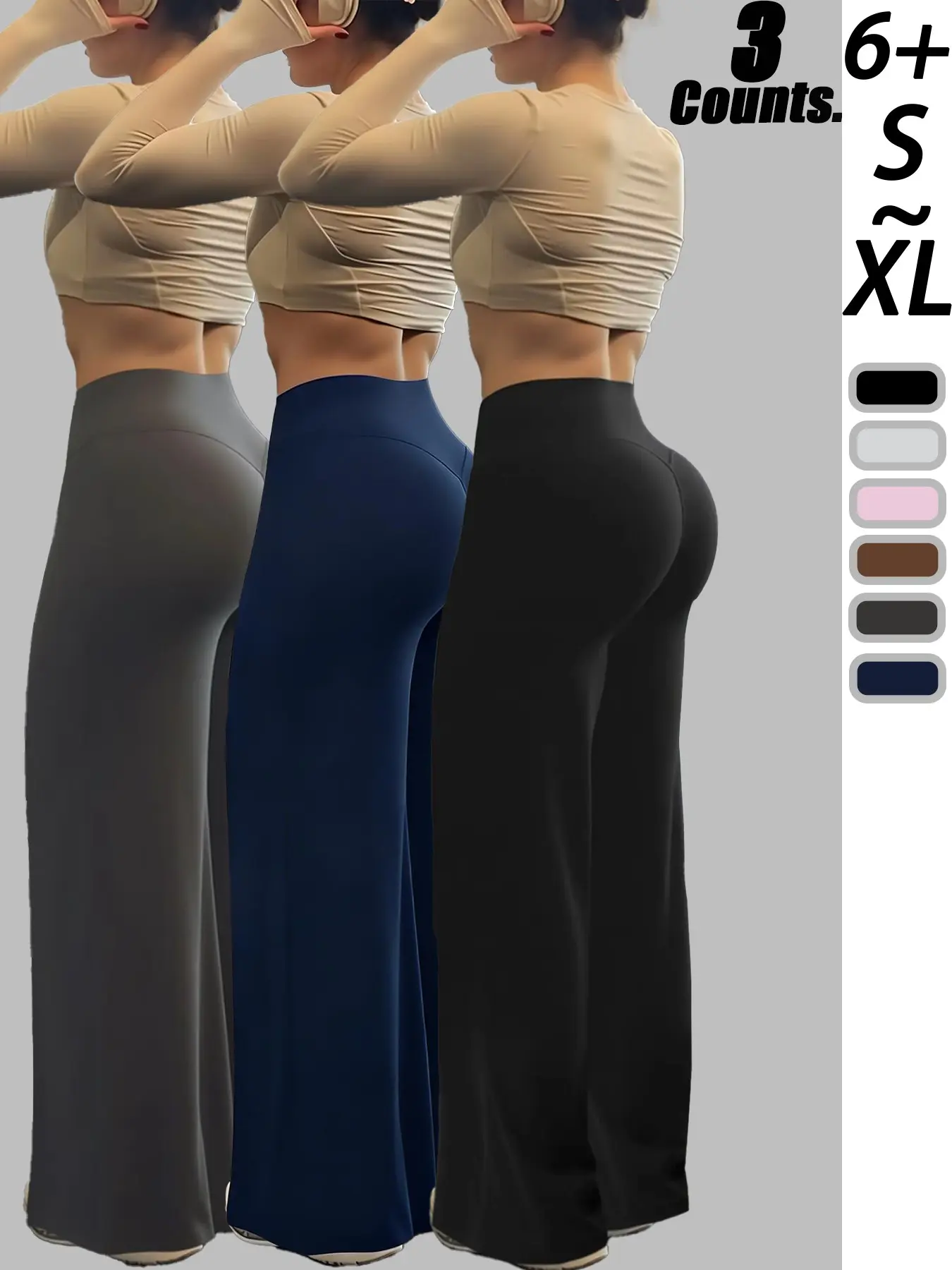 Women's High Waist Sporty Wide Leg Pants, Quick-Dry Comfortable Athletic Wear, Ideal for Fitness, Outdoor Activities, All Seasons