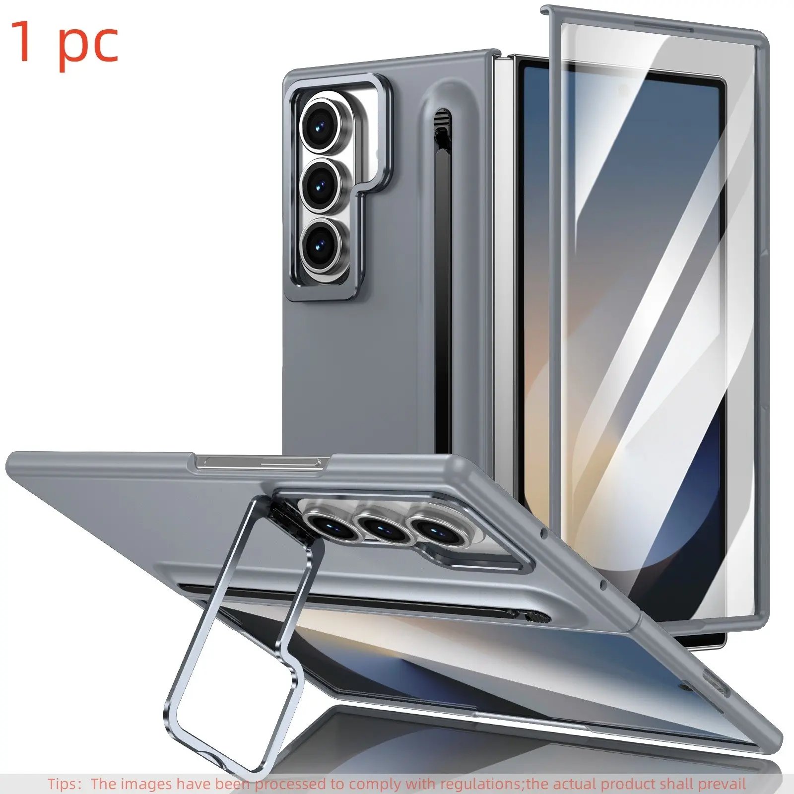 Pure Color Phone Case for Samsung Galaxy Z Fold8 Ultra/7/6/5/4/3, Includes Tempered Glass, Stylus, Stand, Hinge Protection, Anti-Slip, Shockproof