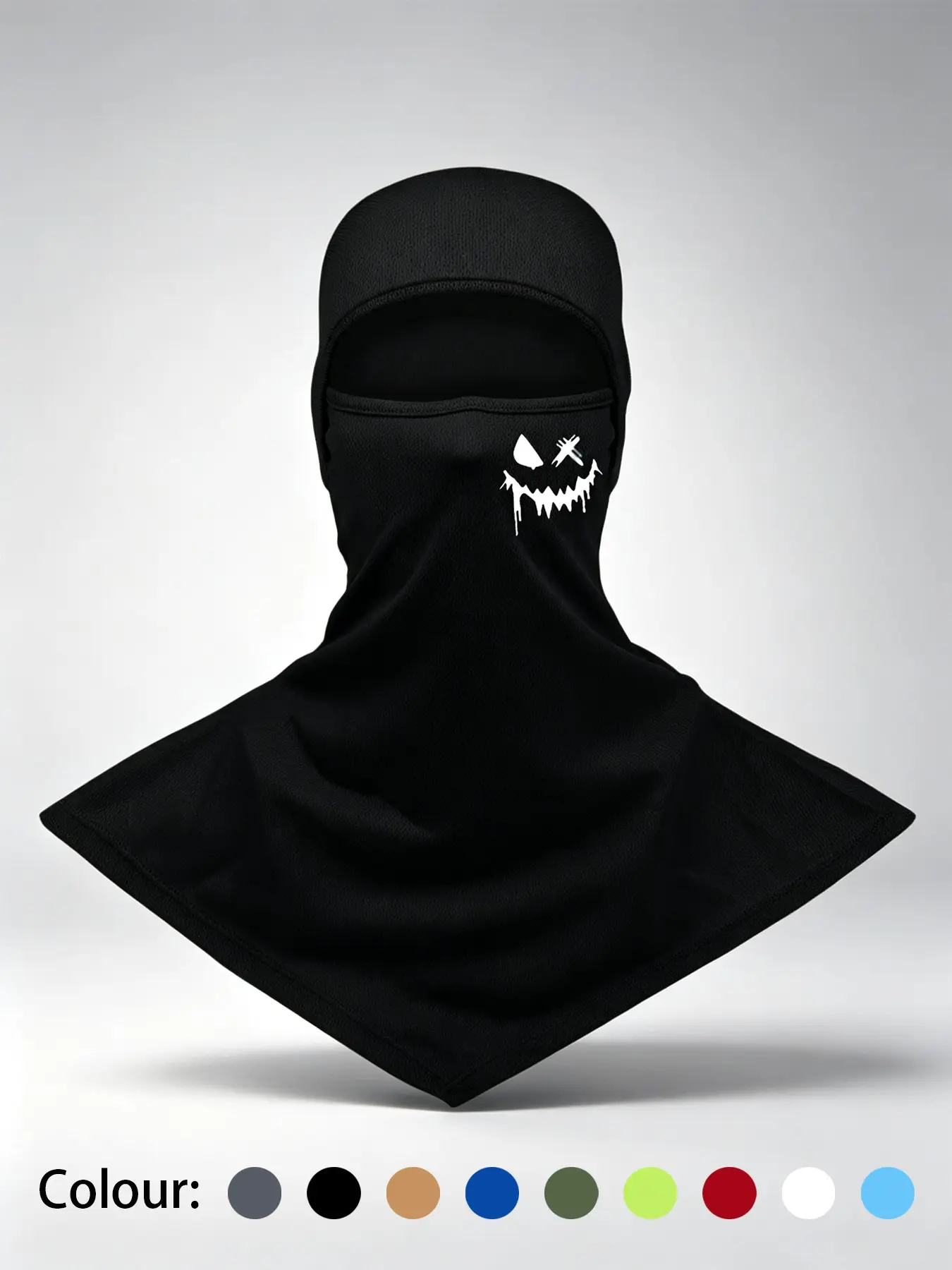 1pc/3pcs Balaclava Smiling Face Printing Full Face Mask, Balaclava Summer Mask, Outdoor Sunscreen Dust Hood Unisex Sweat Absorbing Breathable Quick Drying Neck Shawl Cycling Mask for Outdoor Activities