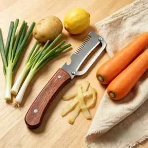 Household Kitchen Essential, 3-in-1 Stainless Steel Peeler Slicer Shredder, Ultra Sharp Blade Multifunctional Tool for Vegetable Fruit Prep
