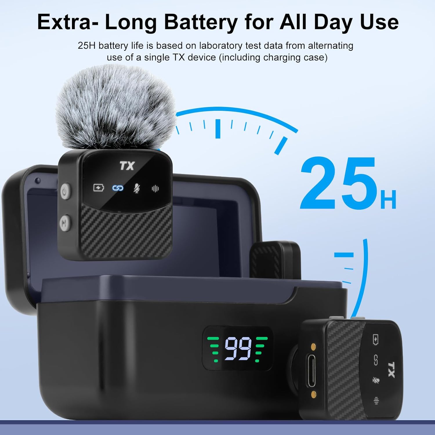 Mini Lavalier Microphone for /Android/Tablets, Mini Mic with Noise Reduction, 25H Life with Case, Lapel Microphone for Video Recording Podcast Mini Lavalier Microphone for /Android/Tablets, Mini Mic with Noise Reduction, 25H Life with Case, Lapel Microphone for Video Recording Podcast