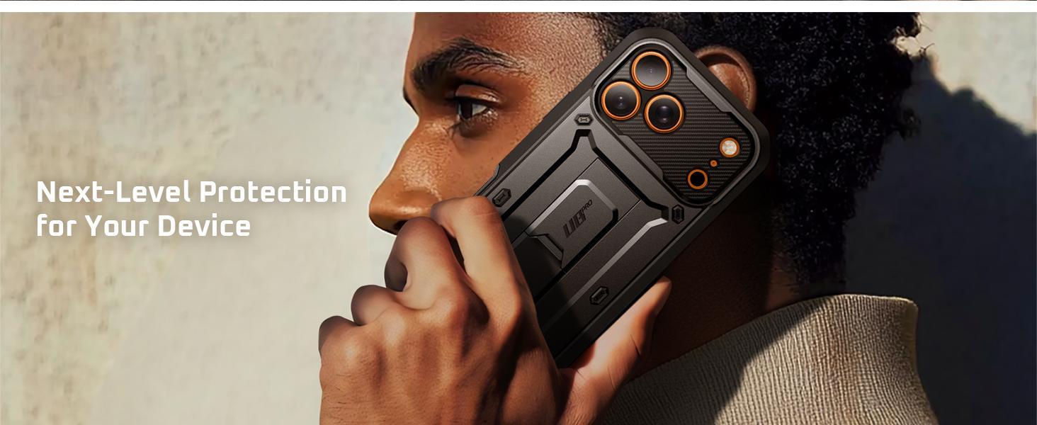 SUPCASE for iPhone 17 Pro Max Case with Camera Control Button (Unicorn Beetle Pro), [Built-in Kickstand & Screen Protector] [Military-Grade Protection] Full Body Heavy Duty Phone Case, Black