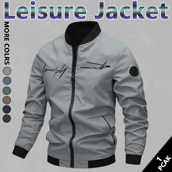 Men's Casual Windproof Jacket Outdoor Mountaineering Camping Polyester Personalized Letter Embroidery Bomber Jacket Beige Gray Qh Long Sleeve Zipper Daily Fashion Wear