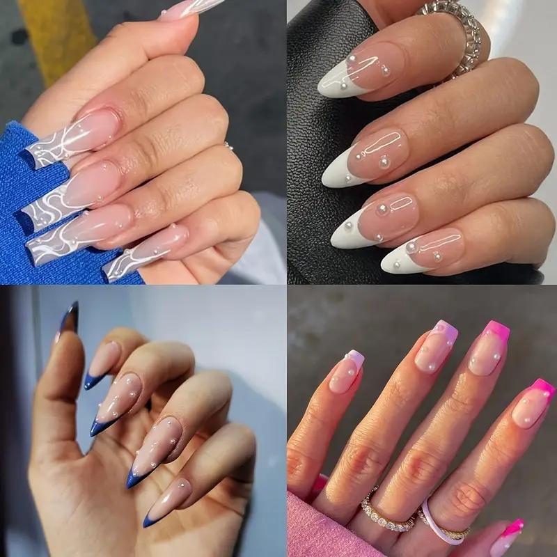 Flat Pearl Nail Art Accessories, 2 Boxes Mixed Size Small Steel Ball & Pearl, Beautiful Semi-circular Nail DIY Art Supplies, Nail Accessories for Women