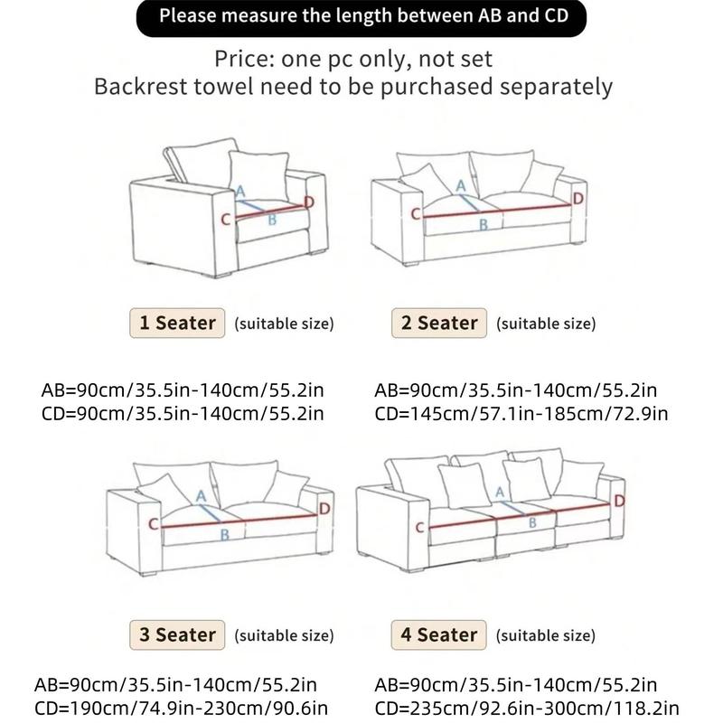 Solid Color Jacquard Sofa Cover with Skirt, 1 Count Soft Comfortable Stretchable Sofa Slipcover, Dustproof Sofa Cover, Elastic Sofa Slipcover for Home Living Room Hotel Dormitory