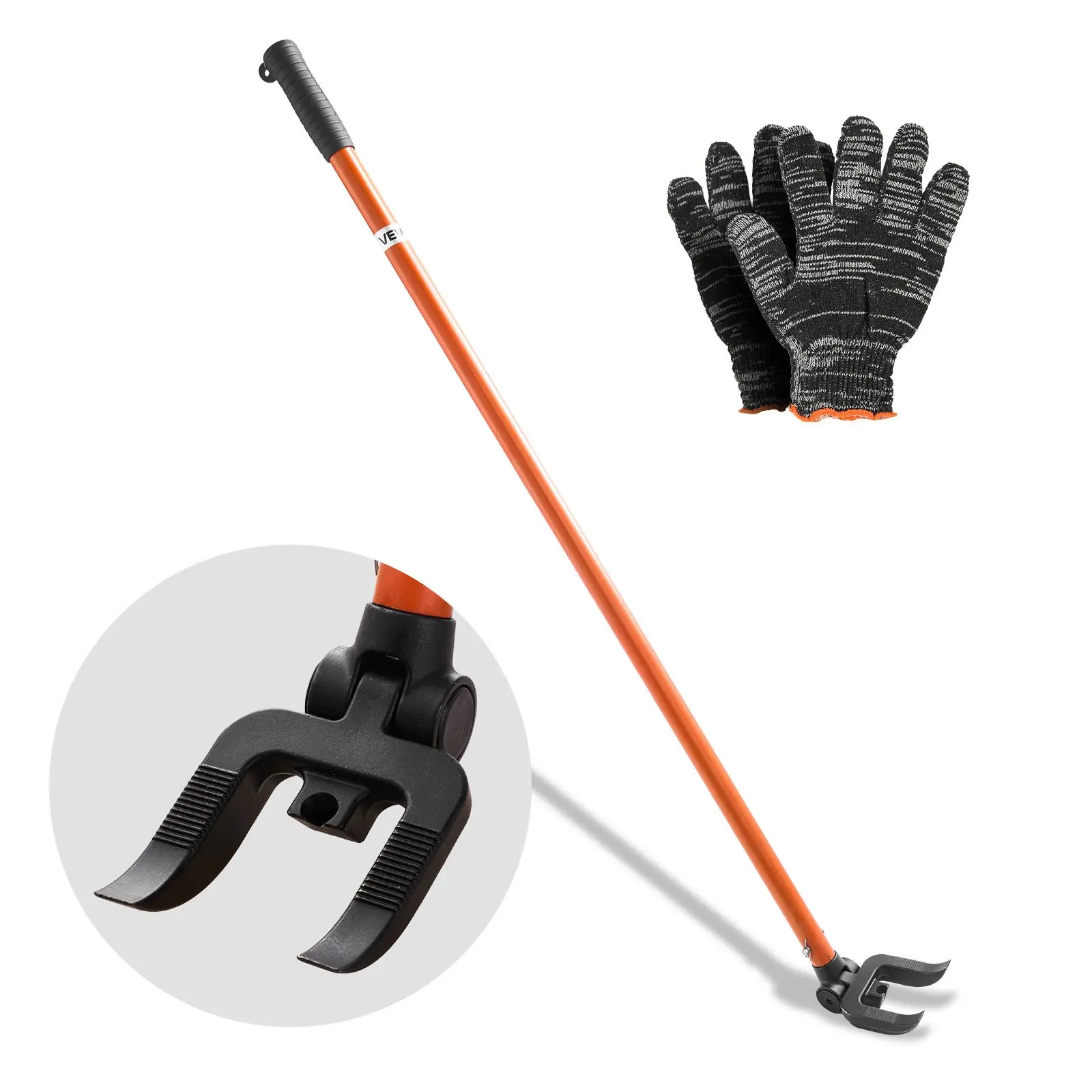 VEVOR Pallet Buster Tool, 44-Inch 45# Carbon Steel Extended Grip Wrecking Pry Bar, 2000 lbs Weight Capacity, Heavy-Duty Deck Removal Tool for DIY Projects, Gloves-Compatible Breaker Bar for Flooring