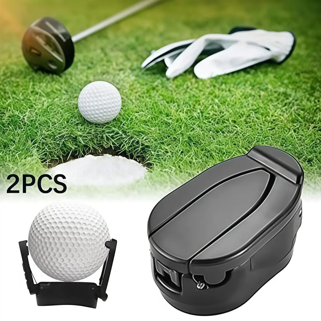 Premium Foldable Golf Ball Picker Upper - Putter Grip Mounted Retriever with Screw Attachment (2-Pack) - Eliminates Bending, Durable Synthetic Material, Travel-Ready
