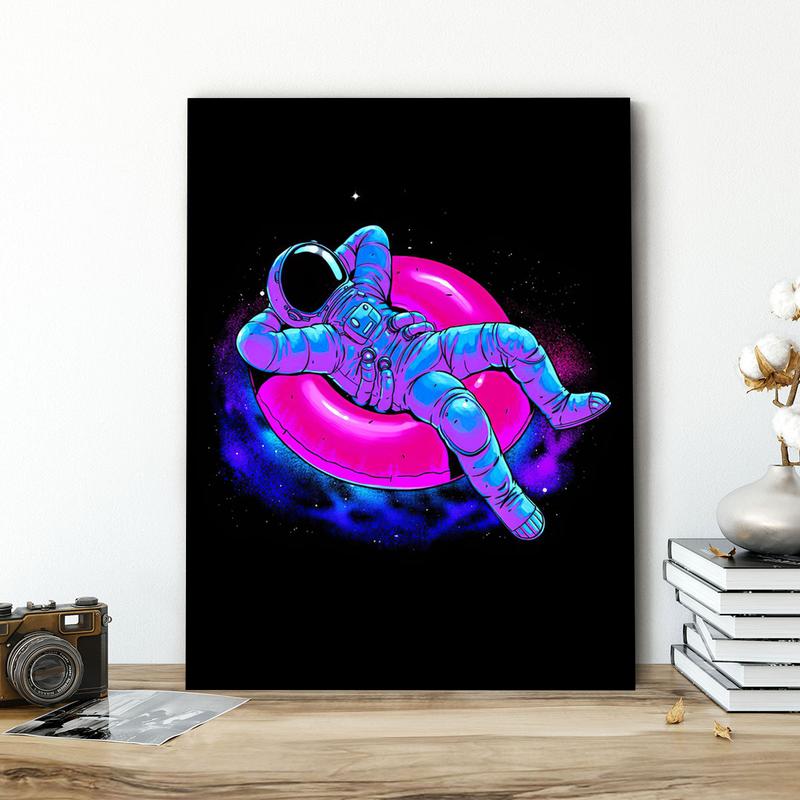 Astronaut Pattern Canvas Painting with Frame, Modern Wall Art Poster, Wall Decor for Home Living Room Bedroom Office