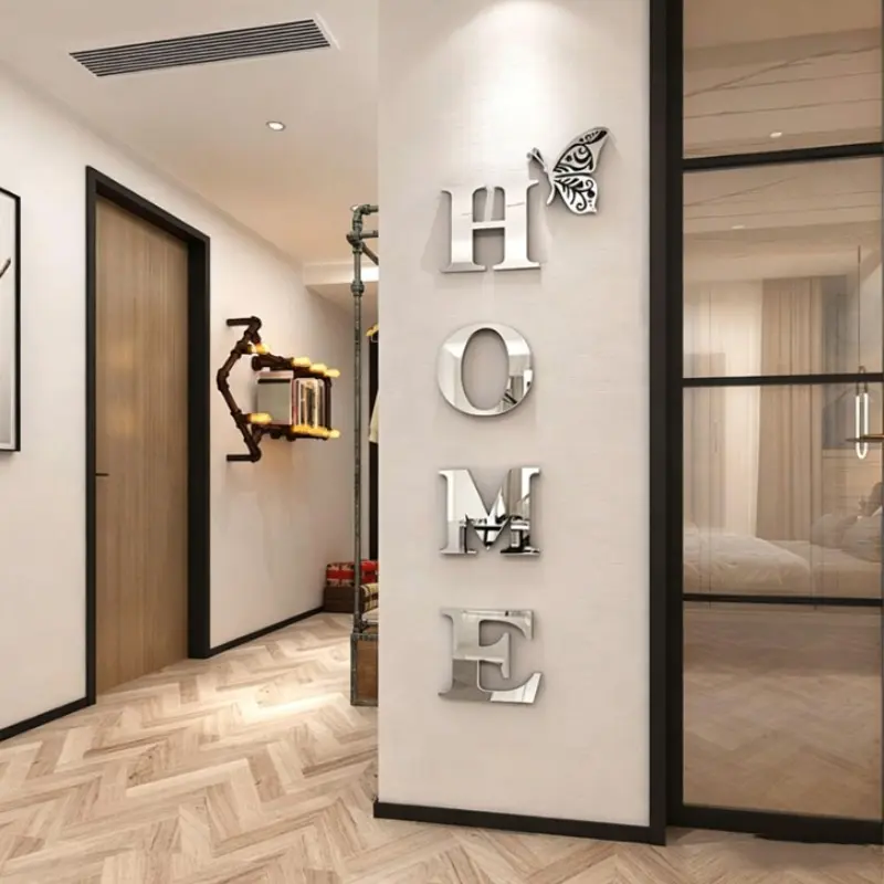 Home Wall Decor Letter Stickers, Acrylic Mirror Wall Decals, Living Room & Bedroom Decoration, 47.2 X 15.3 Inches, Easy to Apply