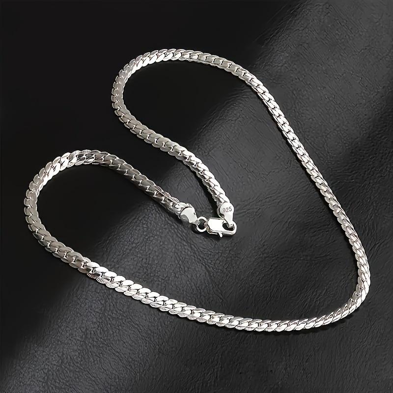 50cm/20in Sterling Silver Luxury Brand Design Necklace Chain - Silver Jewelry for Women and Men - Wedding, Engagement, Fashion Gifts
