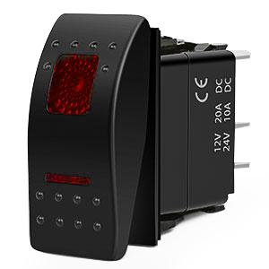 Nilight 3Gang Aluminum 5Pin ON/Off Red Rocker Switch Panel w/ Dual USB Charger | Cigarette Lighter Socket