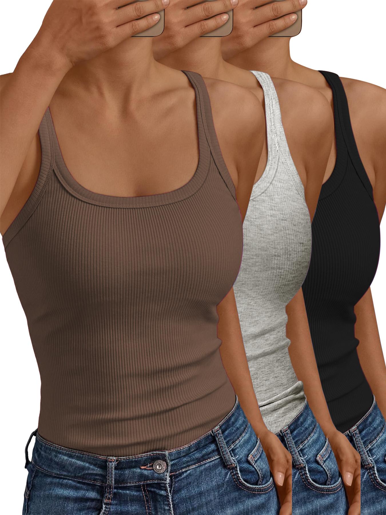 Women's Solid Scoop Neck Cami Top, Casual Sleeveless Top for Daily Wear, Ladies Clothes for All Seasons, Womenswear