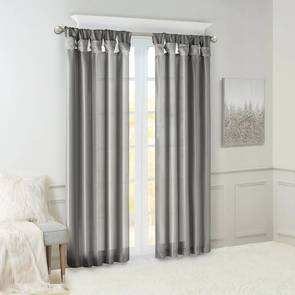 ARCH Twist Tab Lined Window Curtain Panel Charcoal 50x108 Inches Blackout Thermal Insulated Room Darkening Privacy Drape for Bedroom Living Room Dining Room Home Decor Single Panel, Home Furniture and Household Product Search Terms