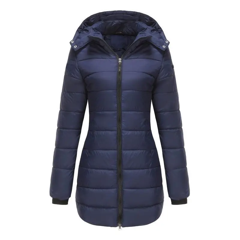 Women'sCasualWarmWindproofHoodedPufferCoat,ZipUpOuterwearwithDetachableHood,Travel,EverydayPaddedRainwear,FallWinterFashionLongJacket,WinterWardrobeWomenswearPlusSizeS-XXL
