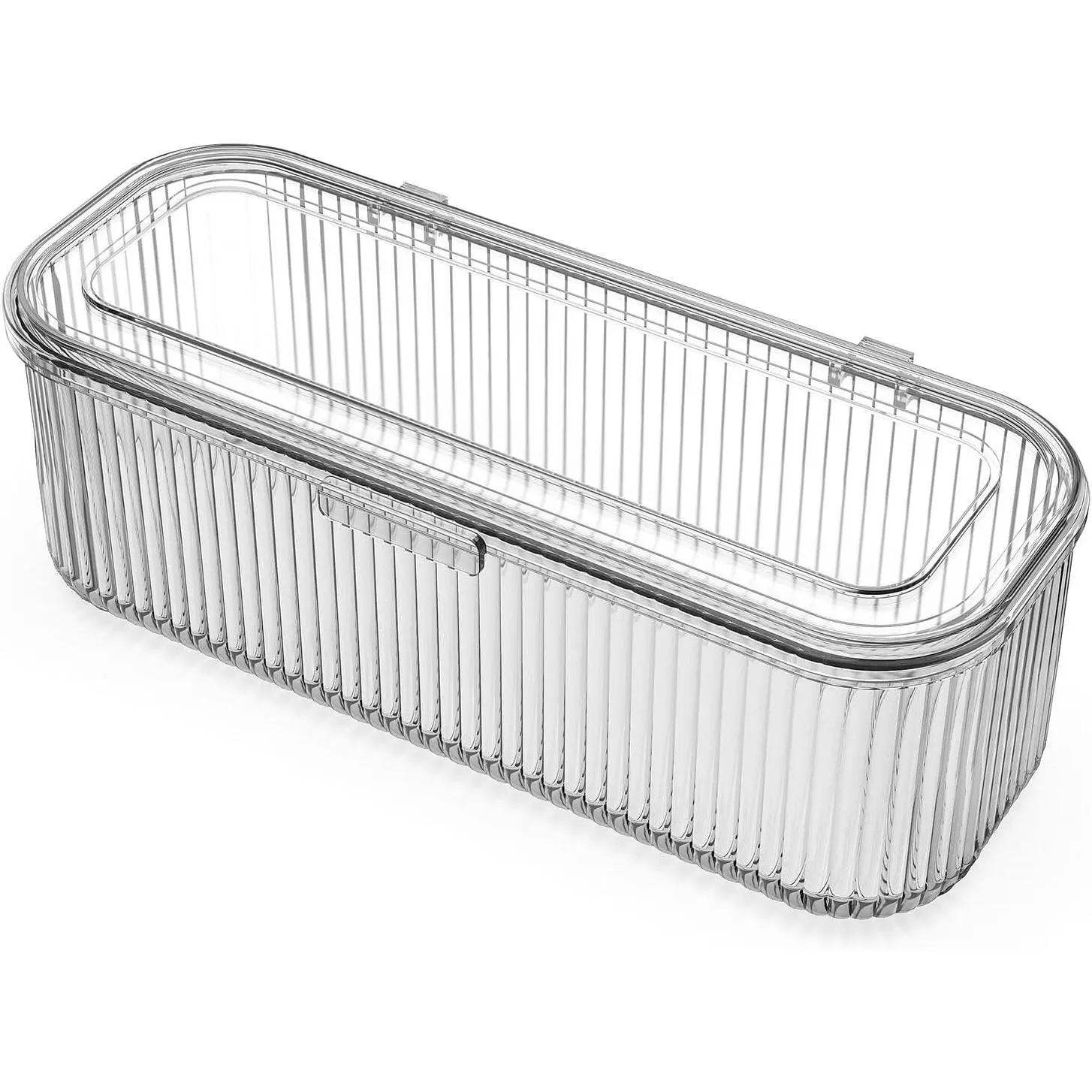Makeup Brush Holder Organizer, Clear Makeup Sponges Organizer,  Storage Case with Lid Display Case for , 1 Compartment (1 Pack)