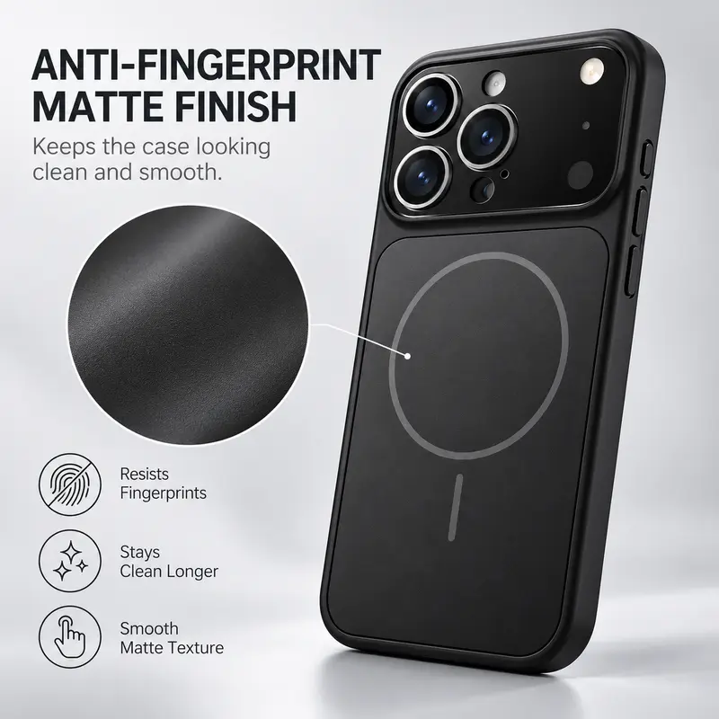AG Nano Frosted Glass MagSafe Protector Case for iPhones, Drop-Safe TPU-Plastic Cellphone Casing - Firm Yet Soft Shockproof Armor, Magnetic Wireless Charge Accessory for Handheld Devices 14-17,18 Pro Max/14 Plus