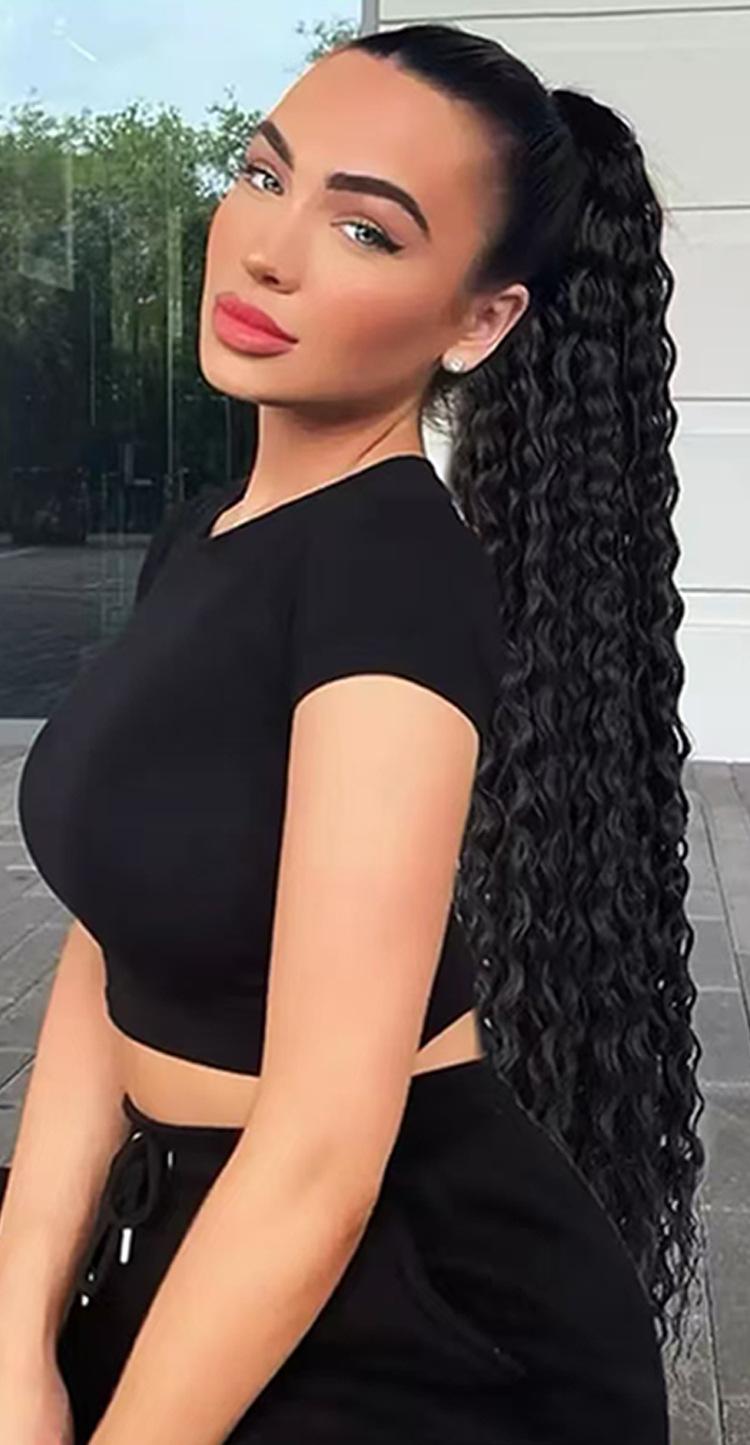 DB- Fluffy Curly Ponytail for Women Drawstring Afro Kinky High Ponytail Synthetic Hair-DB