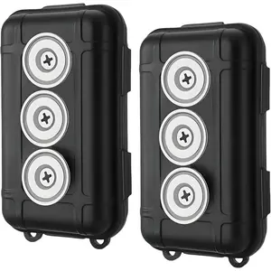 2 Pcs Waterproof Magnetic Key Hider Box, Extra Key Storage Holder, Hide Keys Under Car for Indoor Outdoor Use