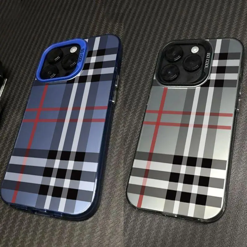 TPU Shockproof Smartphone Case - Fashionable Classic Plaid Cellphone Accessory for iPhone 17,16,16E,15,14,13,12,11, MAX,Series - Handheld Protection - Ideal Christmas Gift