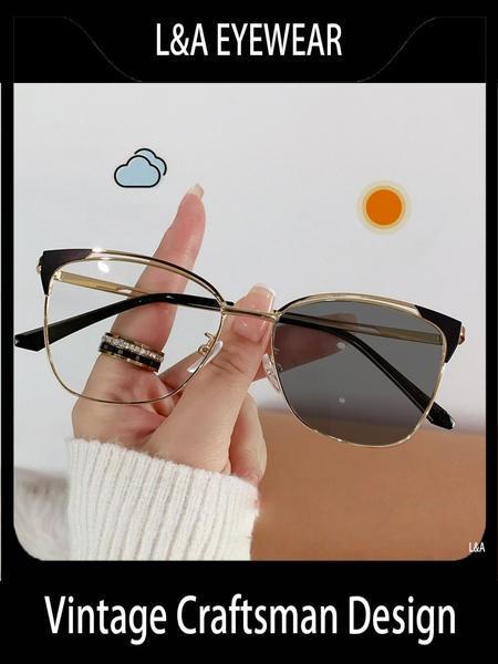 2026 New Arrival Unisex Retro Y2K Anti-Blue Light Glasses – Color-Changing Lightweight Frame for Office & Study