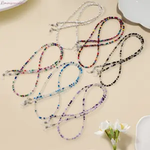 6-Pack Tiny Handmade Beaded Eyeglass Neck Chains with Assorted Bead Designs - Dual-Function Lanyards, Light Weight Anti-Lost Sports & Outdoor Accessories for Daily Commutes, Outdoor Casual Styling