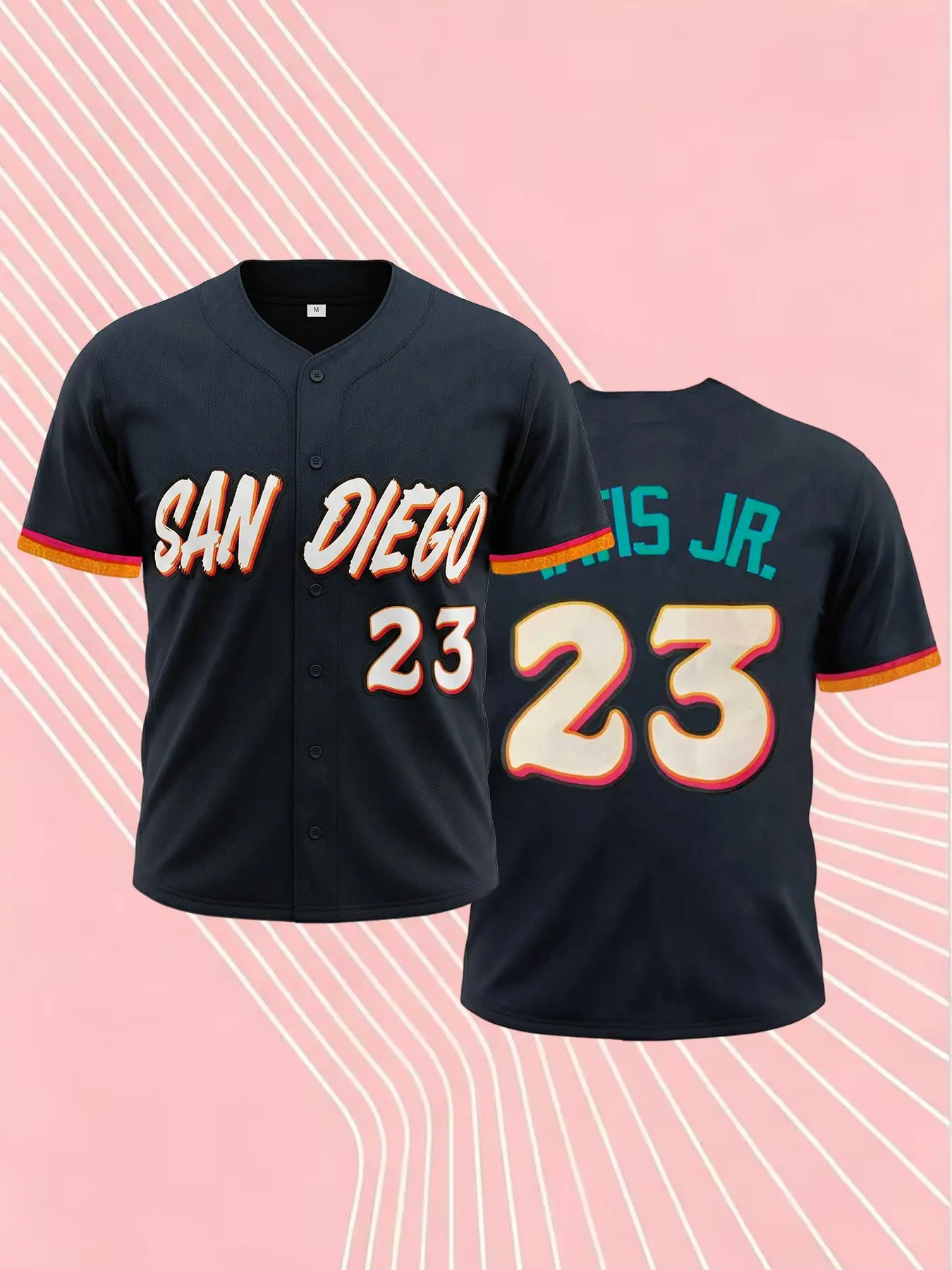 San Diego Unisex Hip Hop Baseball Jersey Embroidered Short Sleeve Casual Streetwear