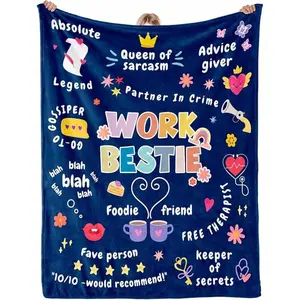 Appreciation Gifts For Friends/Sister/Coworkers, Coworker Thank You Gifts For Women, Work Bestie Gifts For Women, Work Bestie Throw Blanket For Couch 60" X 50",As Valentine's Gifts Birthday Gifts, Family, Wedding, Souvenir Blankets