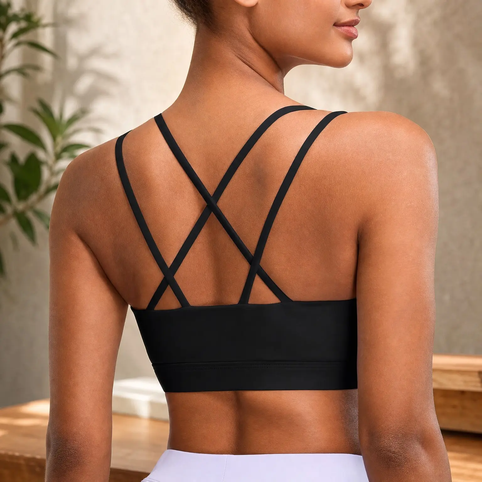 High Support Sports Bras for Women, Criss-Cross Back Strappy Bra, Moulded Cup, High Impact Workout Crop TopsGift