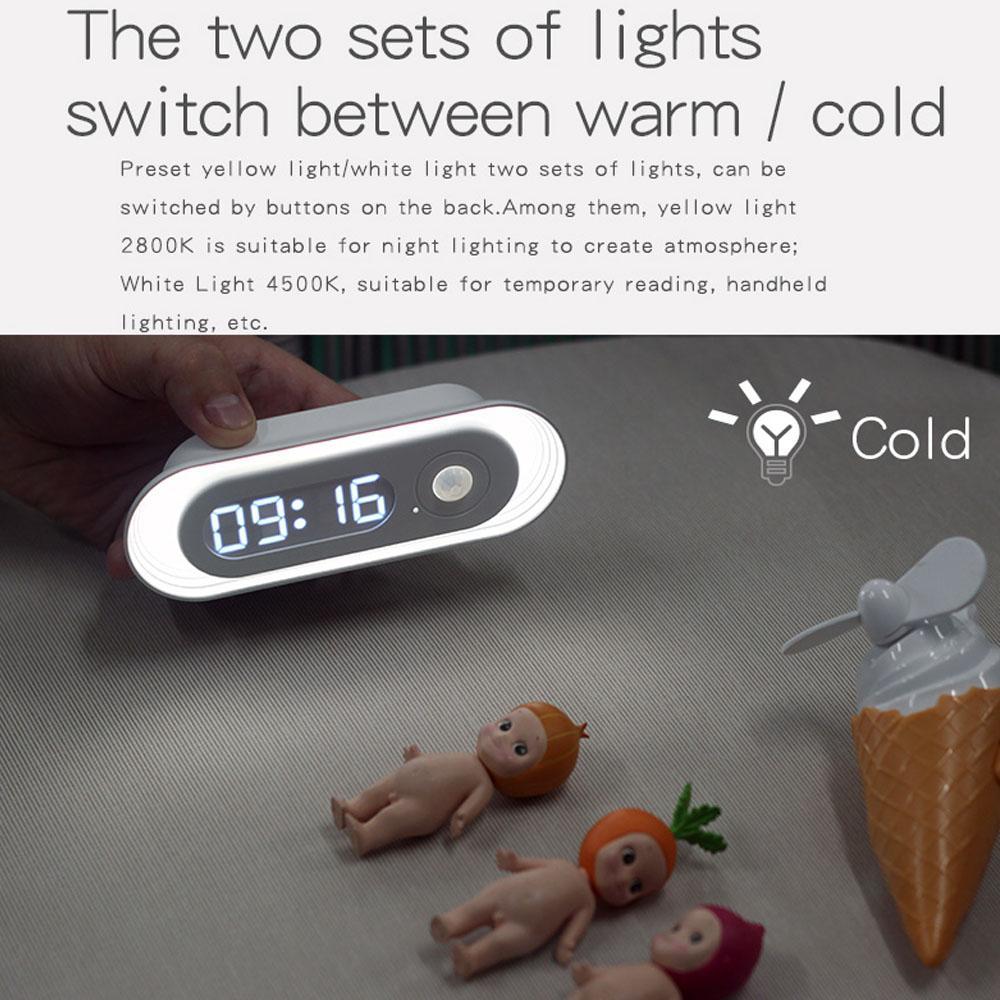 Magnetic LED Clock, Style Home Wall Light, Human Body Sensor Lamp, Smart Night Light, Gravity Induction Lamp, Christmas Gift