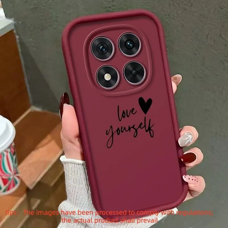 Black text loves oneself Extremely simple style Warm and moist Suitable for Redmi phone cases, suitable for Redmi15,14,13, Note15,14,13,12, A7,5,4,3, Pro, Pro Plus, 4G, 5G series phone cases Fresh Japanese style Cool power Multiple colors available