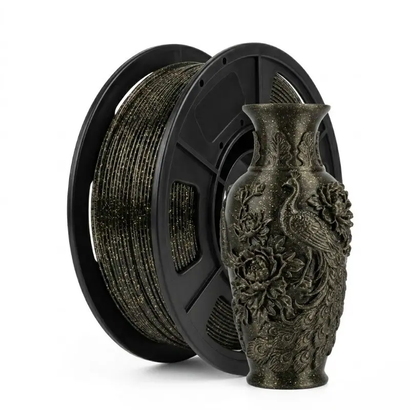 1 Roll Pla Filament Sparkle Gold 1.75mm 250g, Ideal for Architectural Prototype Printing, High-Quality 3D Printer Material