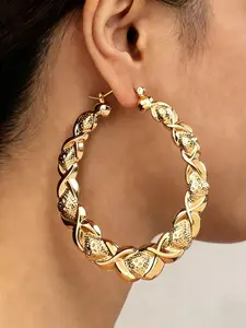European and American Fashion Punk Earrings, Creative Hollow Bamboo Design, Street Style, All Seasons Jewelry