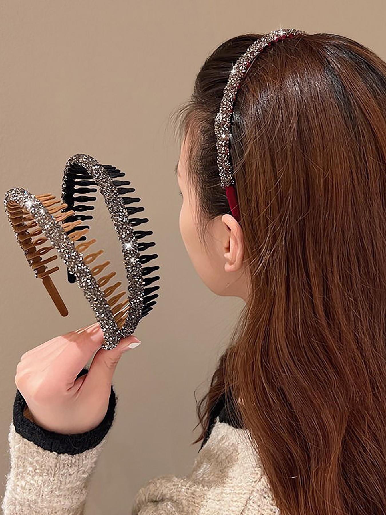 Rhinestone Decor Hair Hoop, Headband Set, Fashionable Hair Accessories for Women & Girls, Elegant All-match Fashion Accessories for Daily Wear