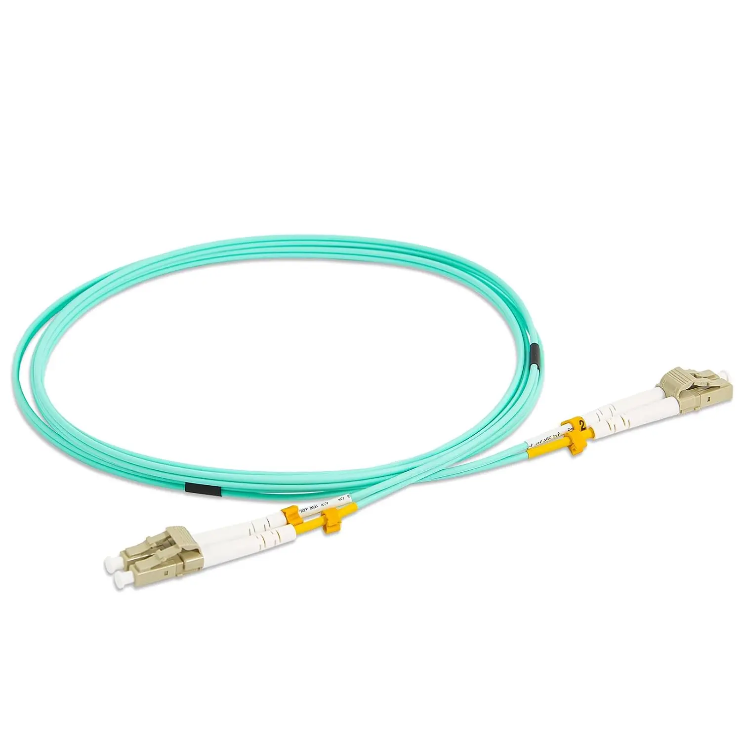 LC to LC OM3 Duplex Multimode Fiber Optic Patch  – 2M (6.6ft), 50/125μm, 10G/40G/100G Ethernet Compatible, LSZH Jacket, , for High-Density Indoor Networking